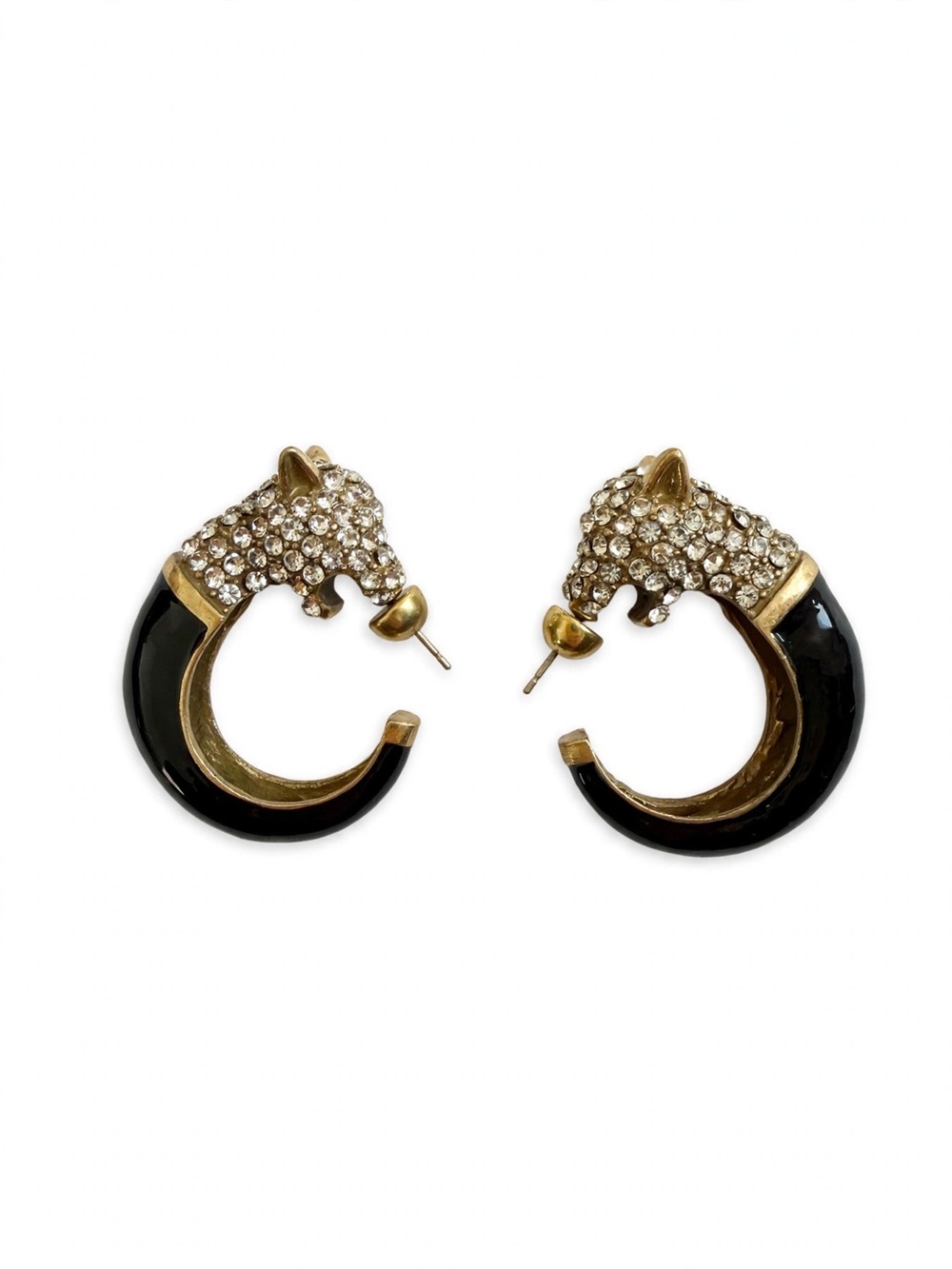 New Panther Head Hoop Earrings with 925 Silver Posts For Women E086